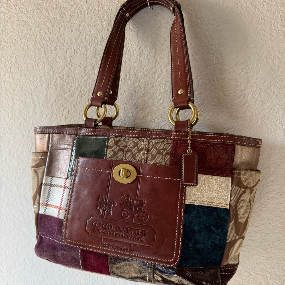 Coach Patchwork Holiday Tote Bag - image 1